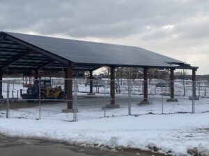Installing solar panels at Dane County Park.